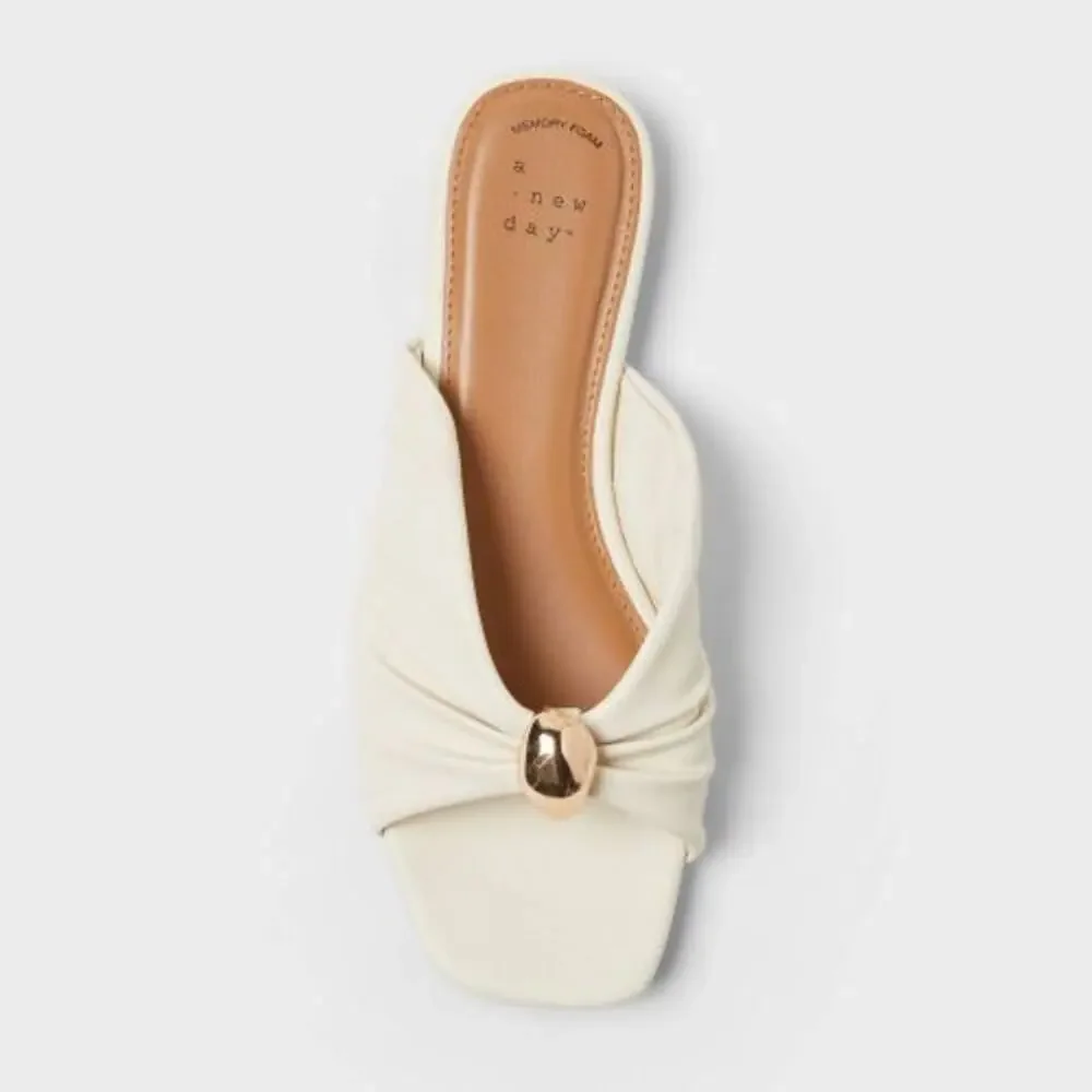 Women’s Thea Sandals with Memory Foam Insole - A New Day - Cream